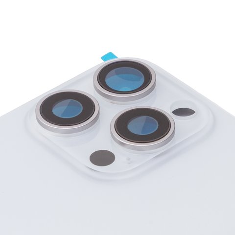 Задняя панель корпуса для iPhone 15 Pro Max, белая, со стеклом камеры, Original (PRC) Превью 1