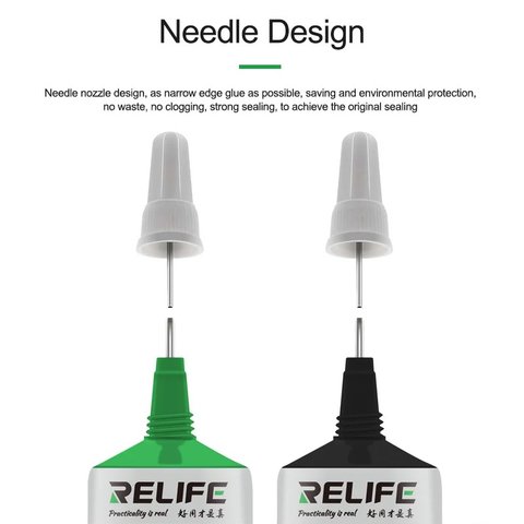 Sealant Glue RELIFE CP-0002, (for gluing back covers, for display frames, 15 ml, black) Preview 1
