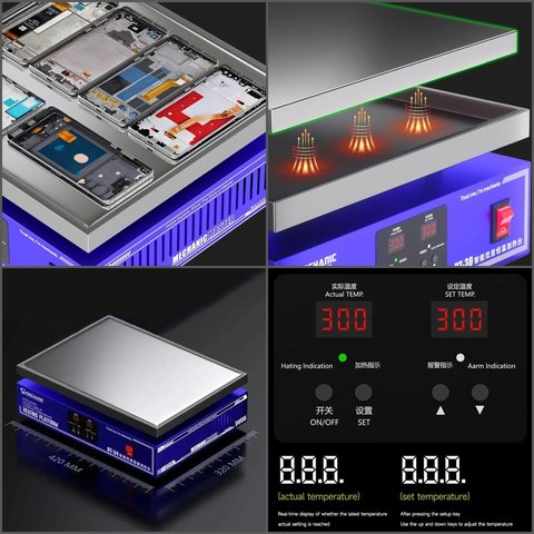 Preheating Platform Mechanic HT-34, (for motherboards repairing, 40*30cm, 0-300°С, 1200W) Preview 1