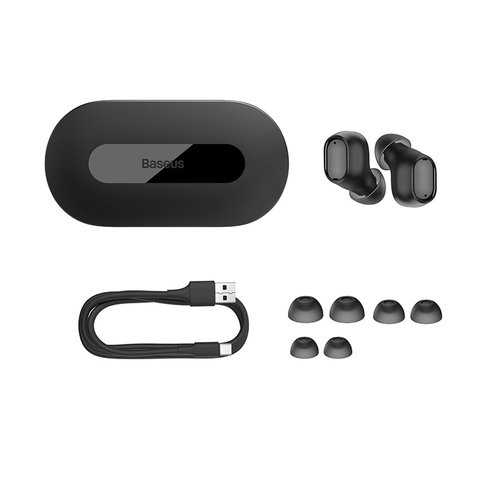 Auricular Baseus Bowie EZ10, inalámbrica, negra, con funda de carga, con cable, #A00054300116-Z1 Vista previa  2