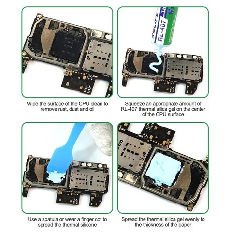 Pasta térmica RELIFE  RL-407 , de silicona, en jeringa, 20 ml, negra Vista previa  5