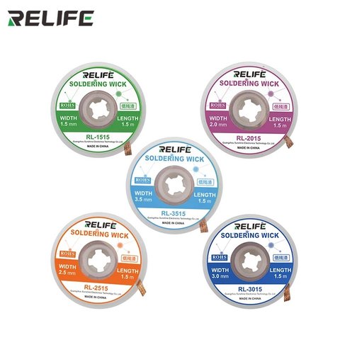 Malla para desoldar RELIFE RL-1515, (Ancho) 1.5 mm, (L) 1.5 m Vista previa  2
