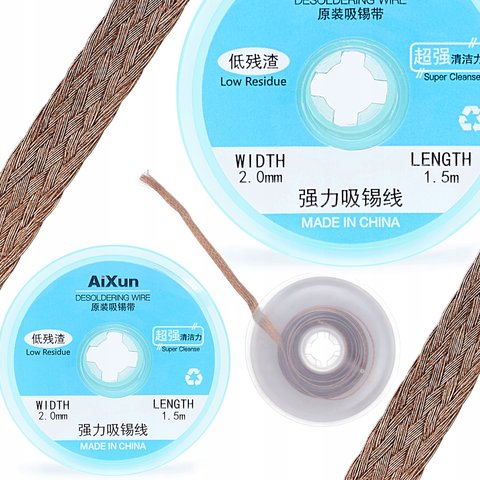 Malla para desoldar Aixun AX-DW2015, (Ancho) 2.0 mm, (L) 1.5 m Vista previa  1