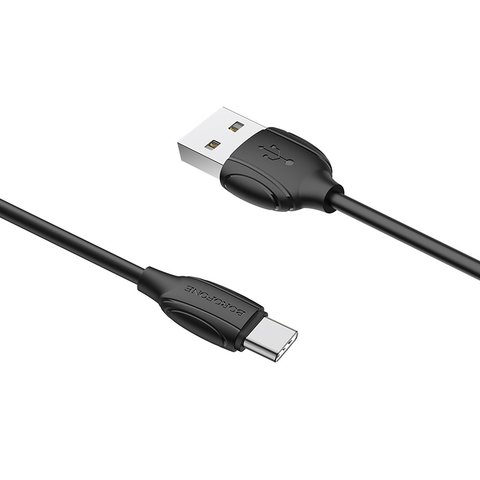 USB кабель Borofone BX19, USB тип-C, USB тип-A, 100 см, 3 A, чорний, #6931474701794 Прев'ю 1