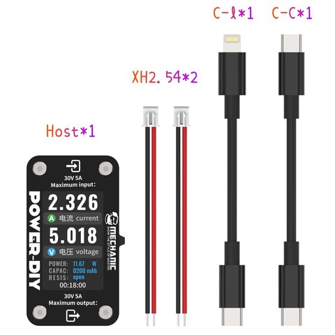 USB-тестер Mechanic Power-DIY, XH2.54, USB тип-C, Lightning Прев'ю 6