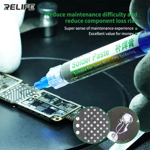 BGA паста RELIFE RL-405, 3 мл, 138 °C, для безсвинцевого паяння Прев'ю 4