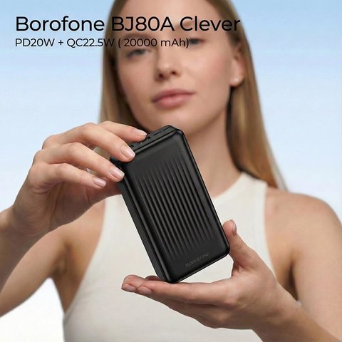 Power bank Borofone BJ80A, 20000 мАч, 22,5 Вт, черный, Quick Charge, Power Delivery (PD), #6941991121616 Превью 3