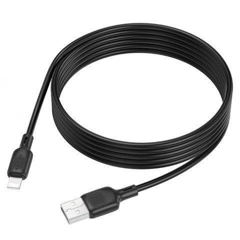 USB кабель Borofone BX113, USB тип-A, Lightning, 1 м, 2,4 А, чорний, #6941991115394 Прев'ю 1