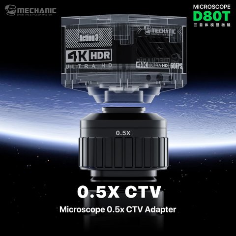 Мікроскоп Mechanic D80T-B5, тринокулярний, 8X-80X Прев'ю 5